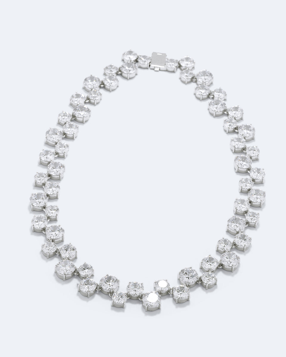 Juggernaut - Zirconia and Rhodium Plated Necklace