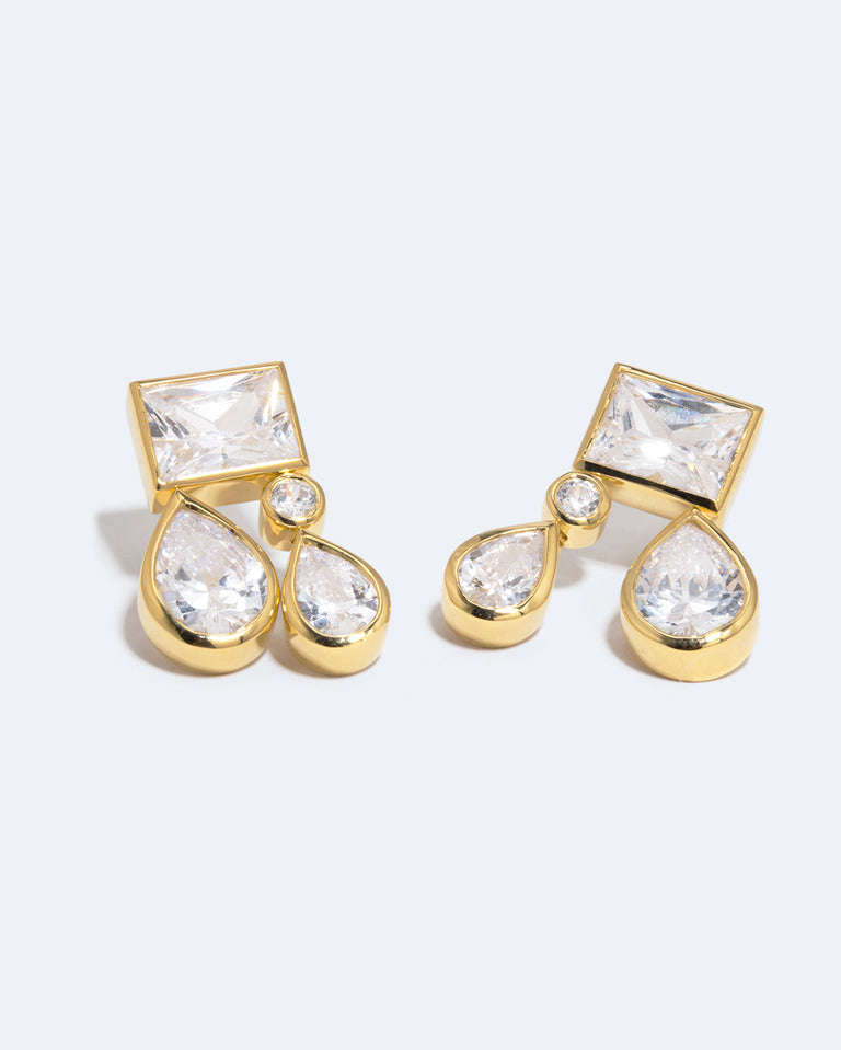 A Reasonable Amount of Chaos - Zirconia and Recycled Gold Vermeil Earrings