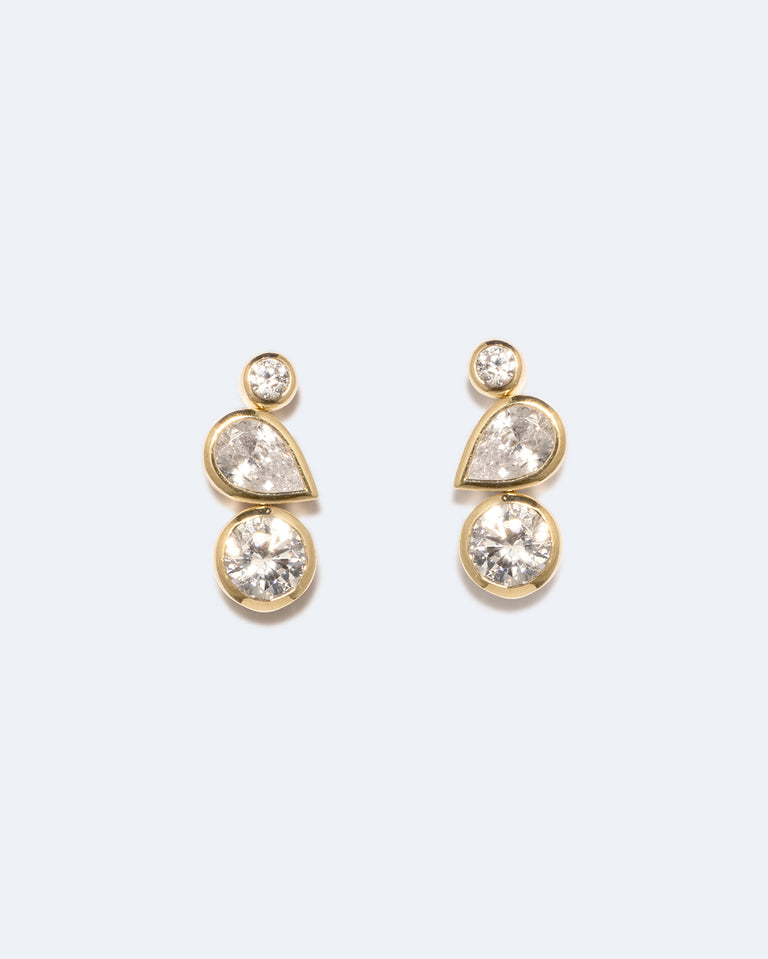 Comme deux pois dans une cosse II - Boucles d'oreilles en zircone et vermeil d'or recyclé