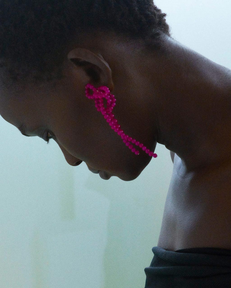 Fils suspendus - Boucles d'oreilles en calcédoine et argent recyclé