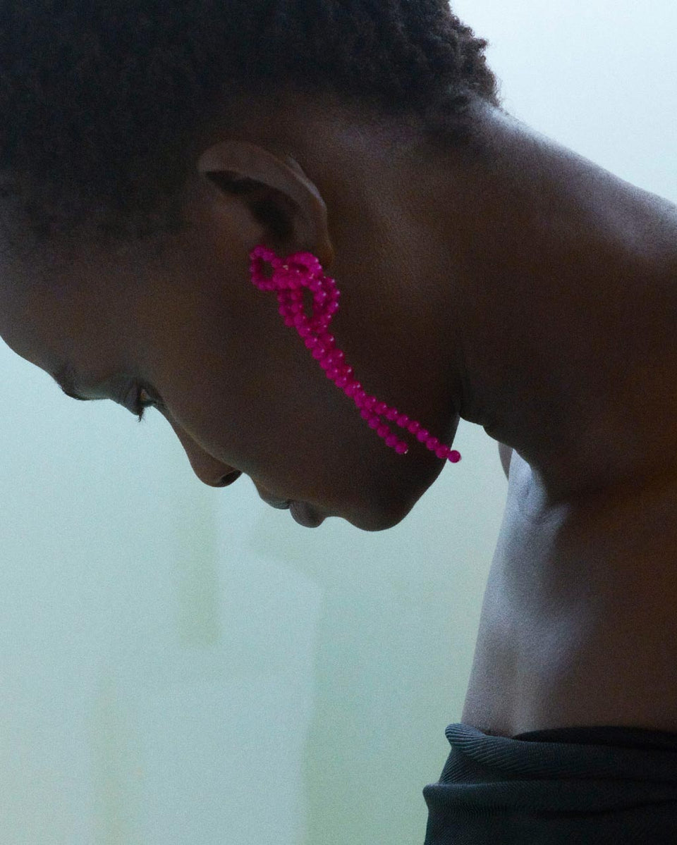 Fils suspendus - Boucles d'oreilles en calcédoine et argent recyclé
