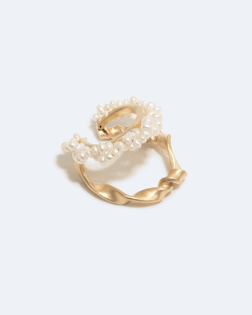 A Negotiation with the Infinite - Freshwater Pearl and Gold Vermeil Ear Cuff
