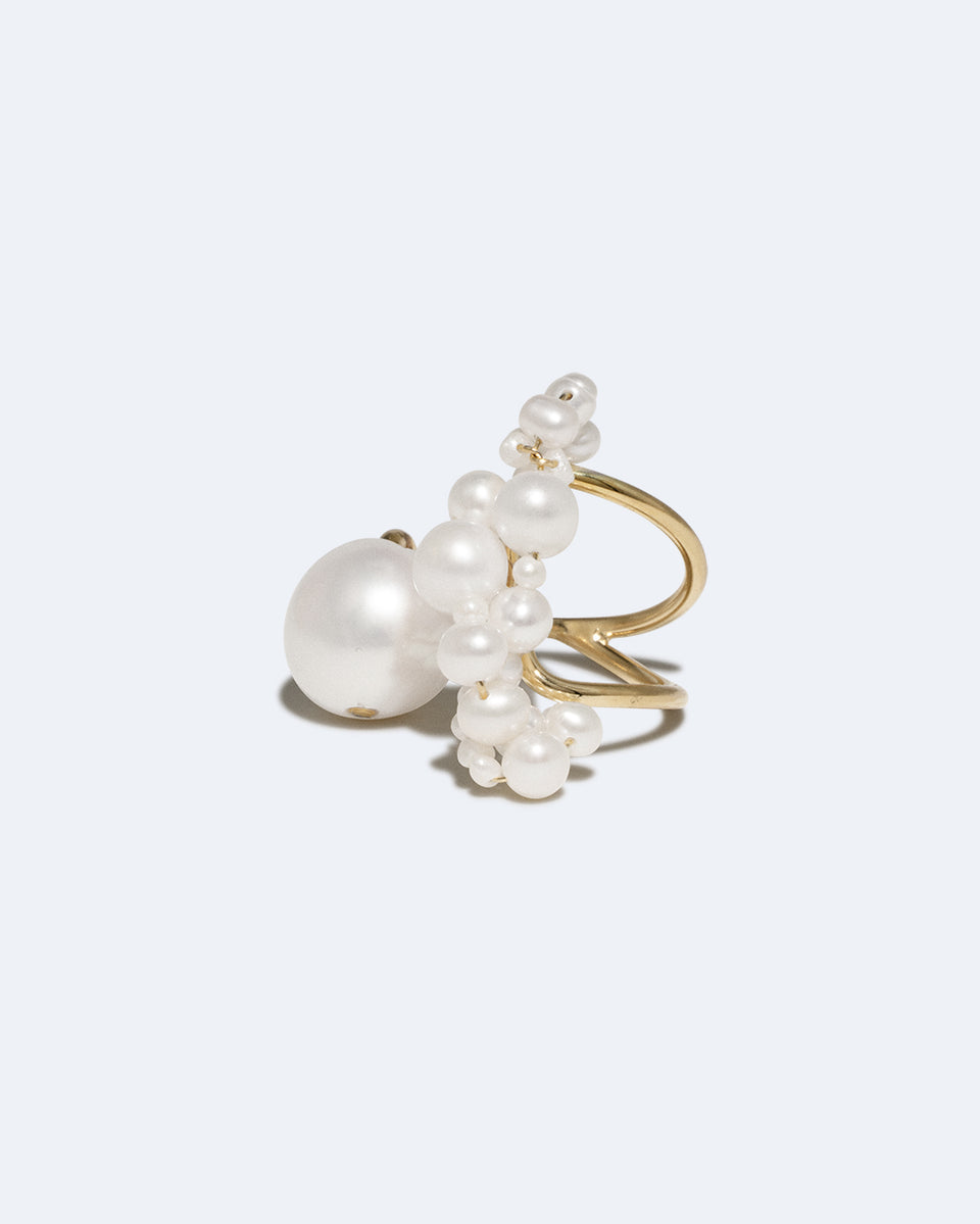 Parler aux Pingouins - Bague en Nacre et Vermeil Or