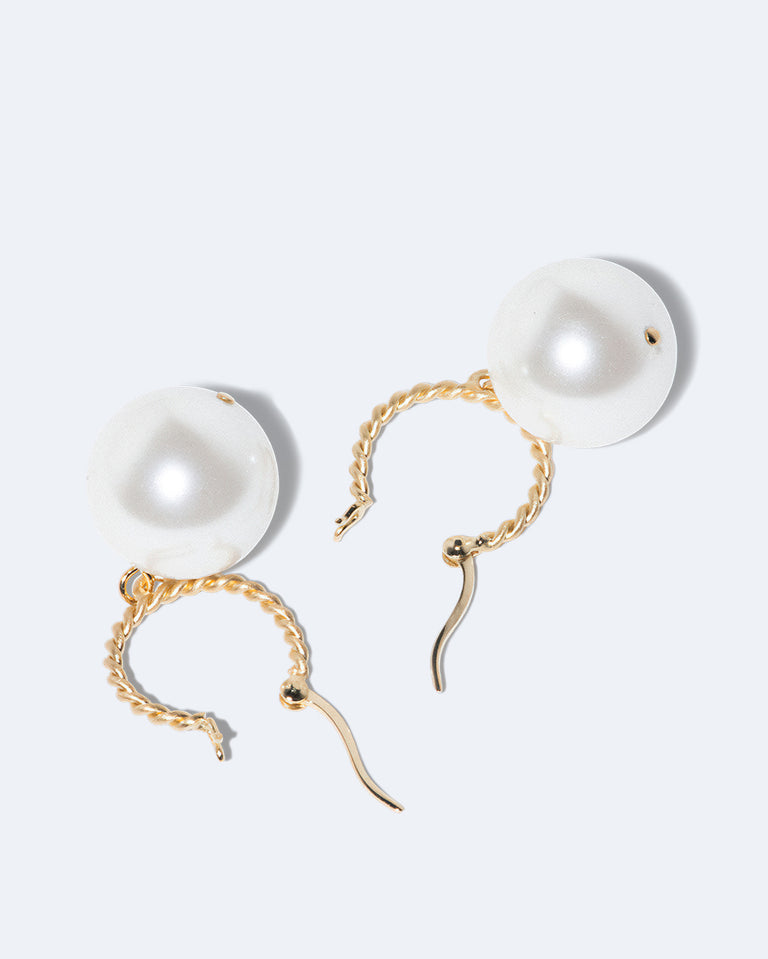 Granny Smith - Boucles d'oreilles en nacre et vermeil d'or recyclé