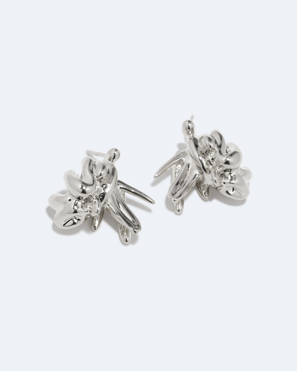 R2267 - Boucles d'oreilles plaquées argent avec tige en argent