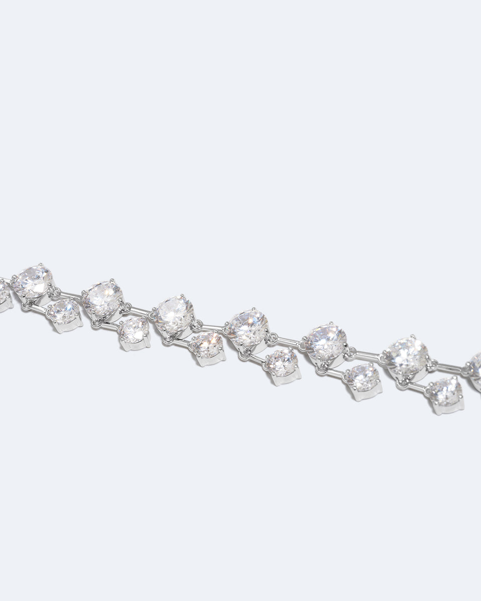 Memory Lane - Zirconia and Recycled Silver Necklace