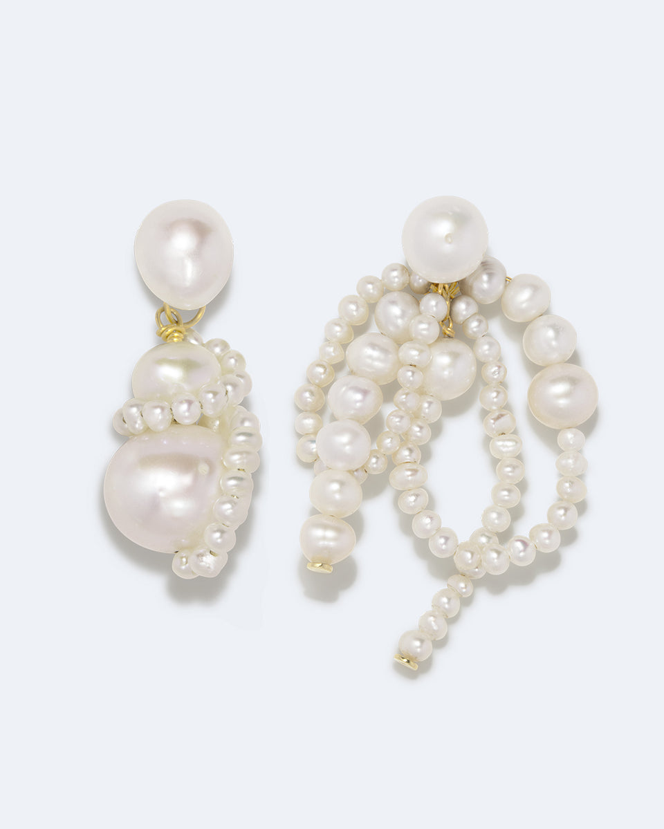 A Slow Sunday in Somerset - Pearl and Recycled Gold Vermeil Earrings