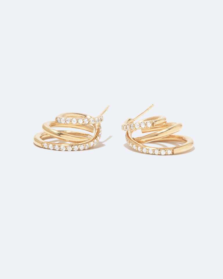 Flow - White Topaz and Recycled Gold Vermeil Earrings