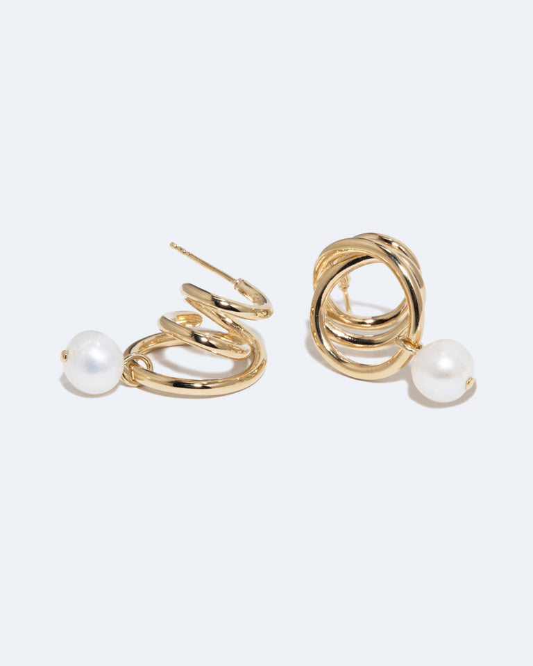 Flow - Pearl and Gold Vermeil Earrings