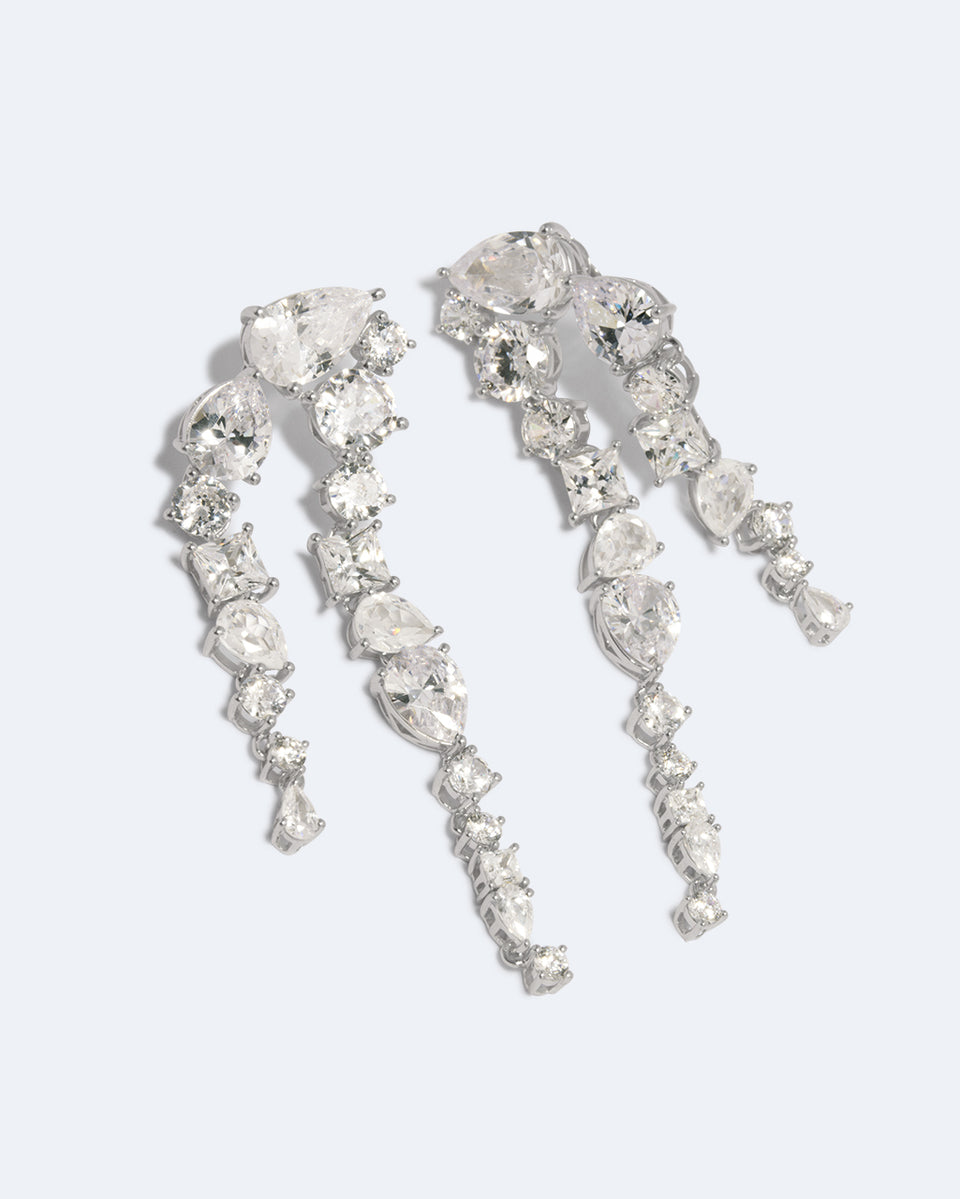 Corus - Zirconia and Recycled Silver Earrings
