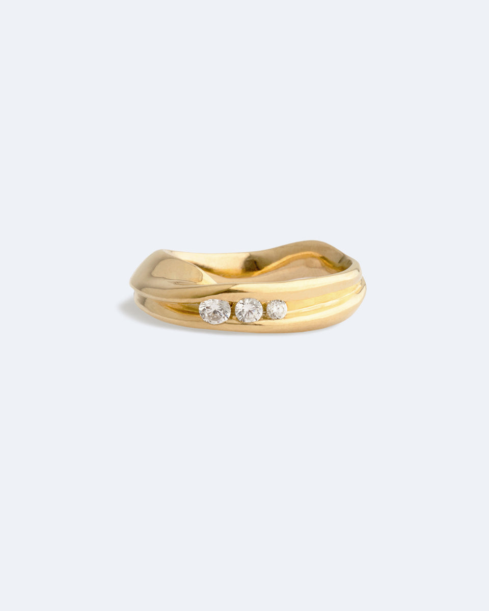 Les Limites du Possible - Bague en Or Jaune 18 Carats et Diamants