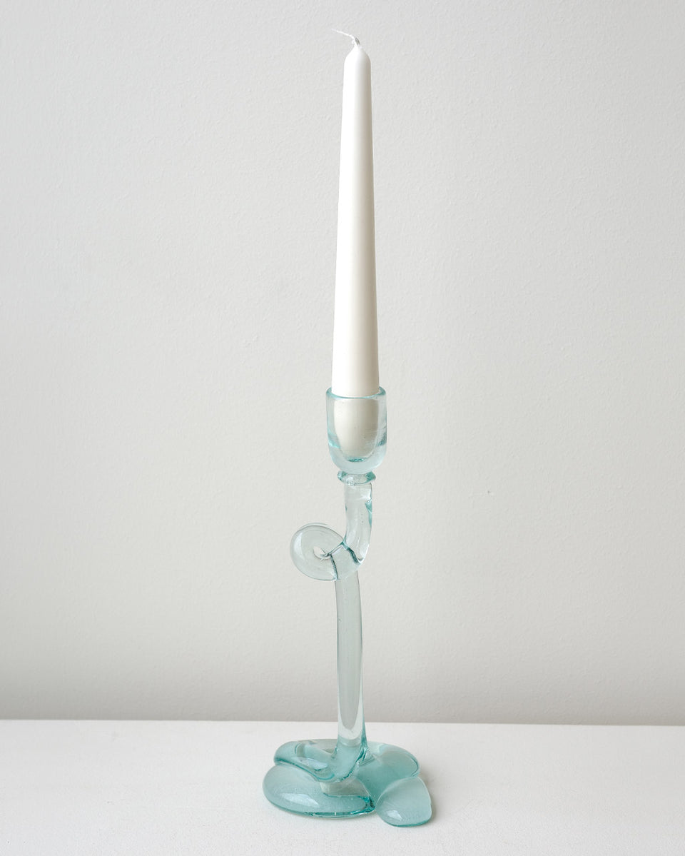 Thaw - Recycled Glass Candlestick in Clear