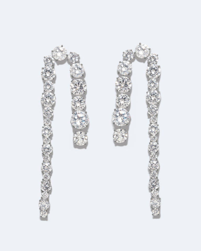 Sleuth - Zirconia and Recycled Silver Earrings