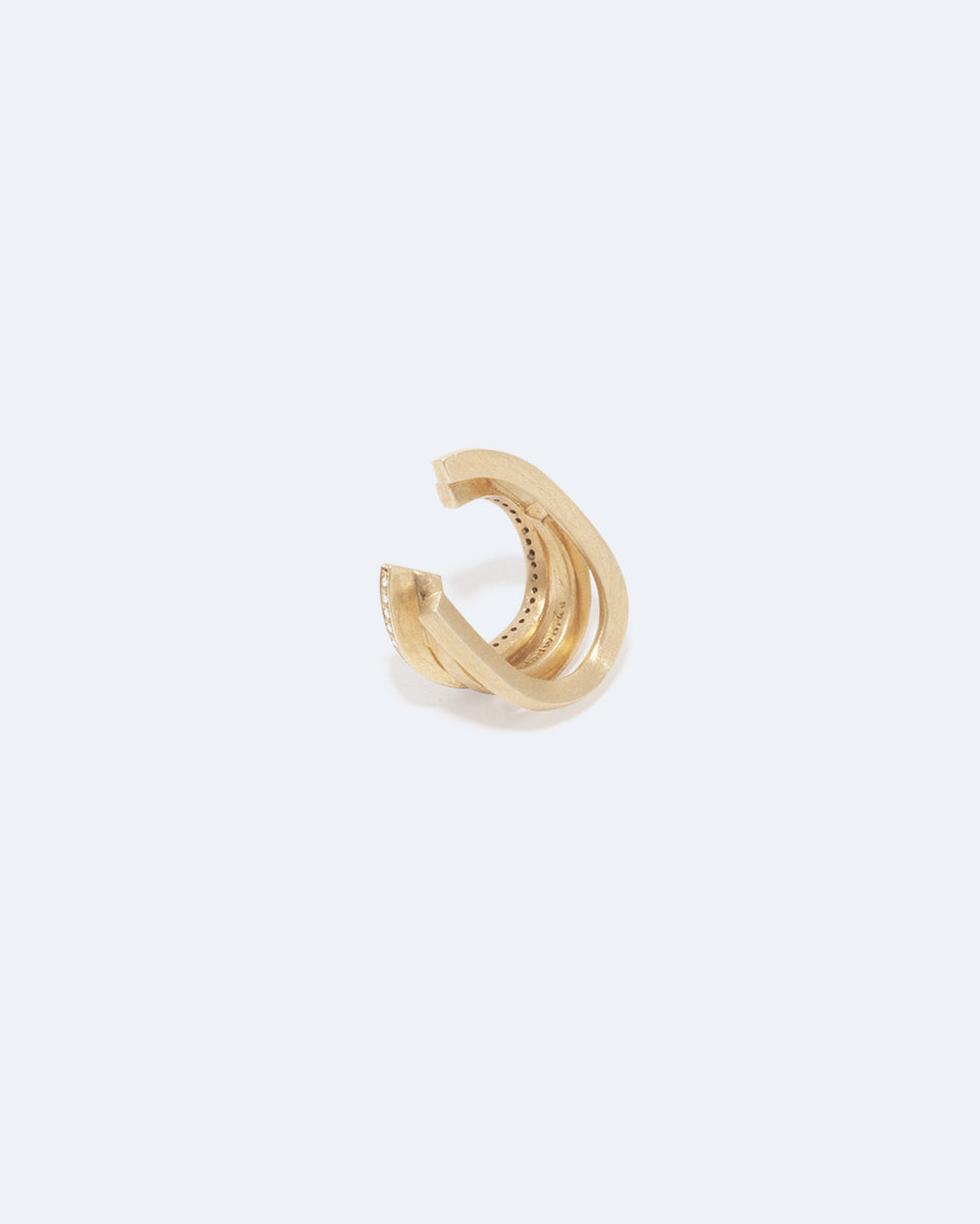 We Dare You to Trespass - White Topaz and Gold Vermeil Ear Cuff