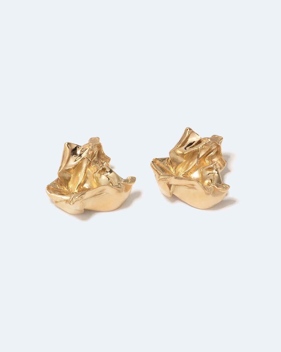 Crunched: A Tale of Abandoned Legal Strategies - Gold Vermeil Earrings