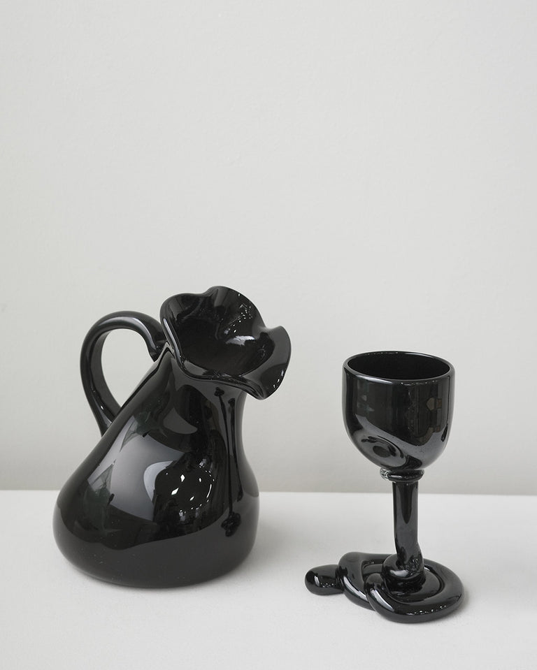 Thaw - Recycled Wine Glass in Black