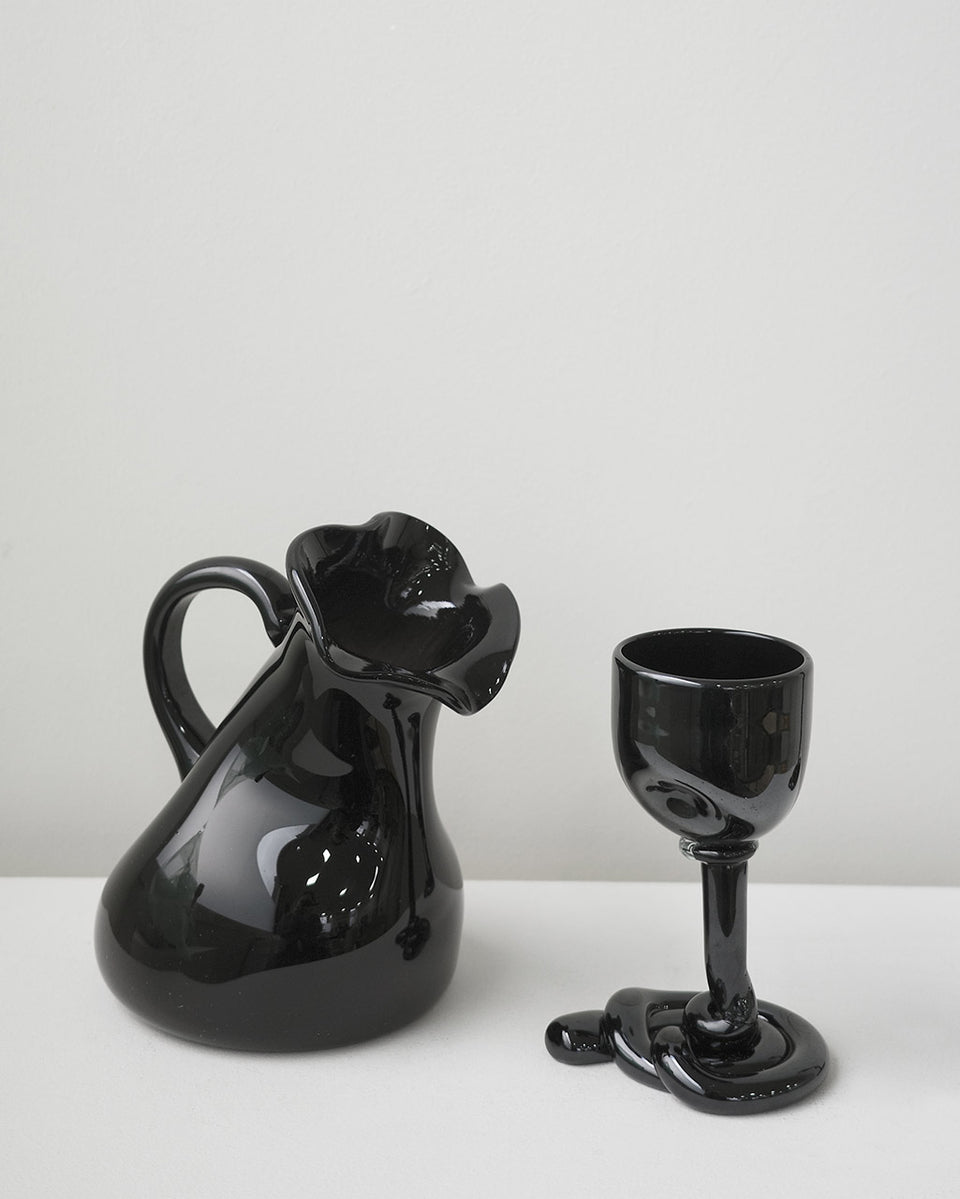 Thaw - Recycled Wine Glass in Black