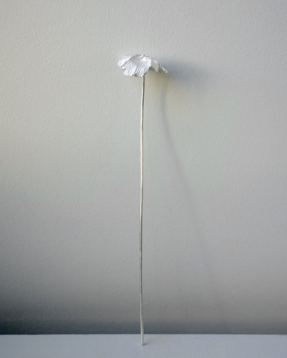 The Ebb III - Flower Ornament in Silver