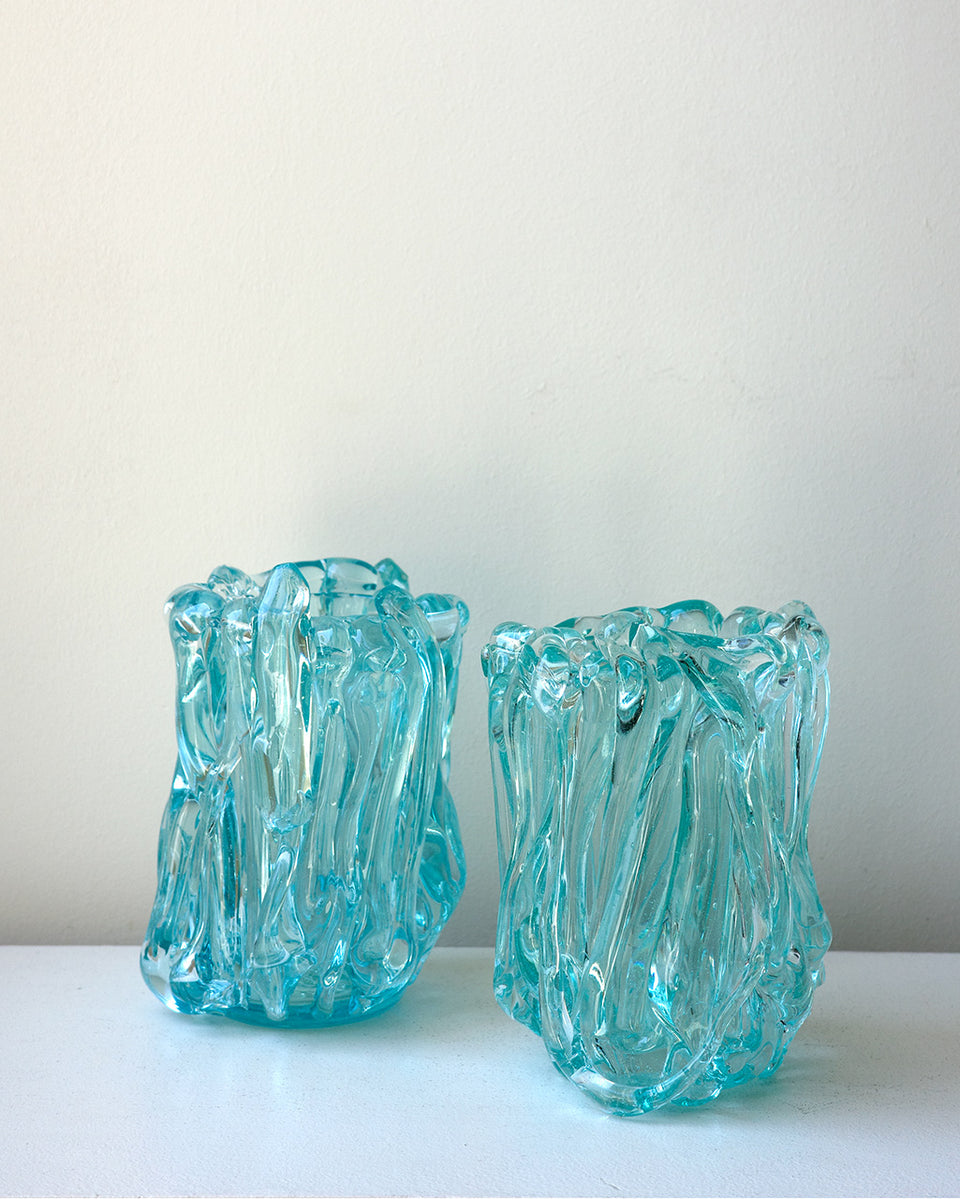 Wintering - Recycled Glass Medium Vase in Clear