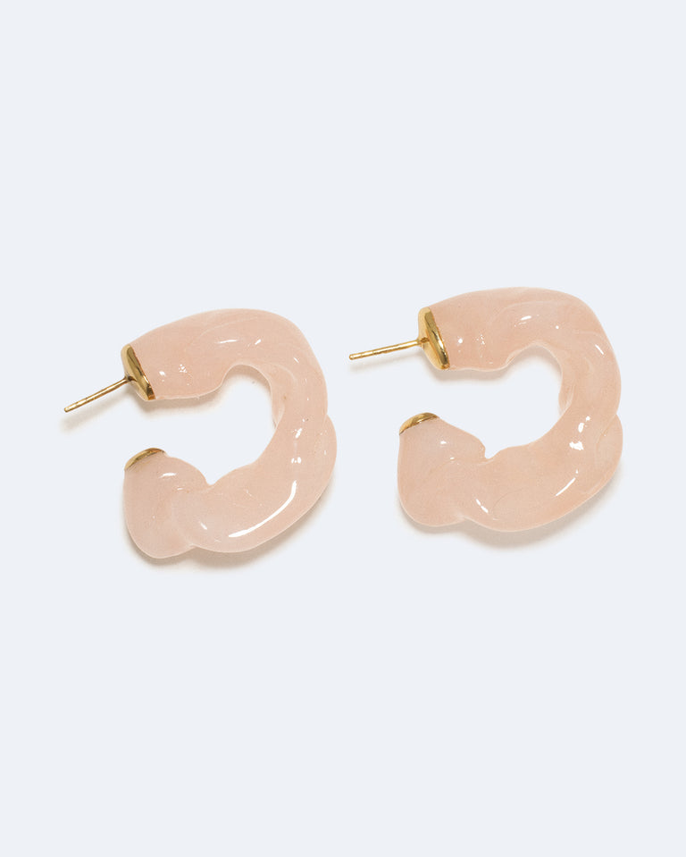 Ruffle - Rose Quartz Bio Resin and Recycled Gold Vermeil Earrings