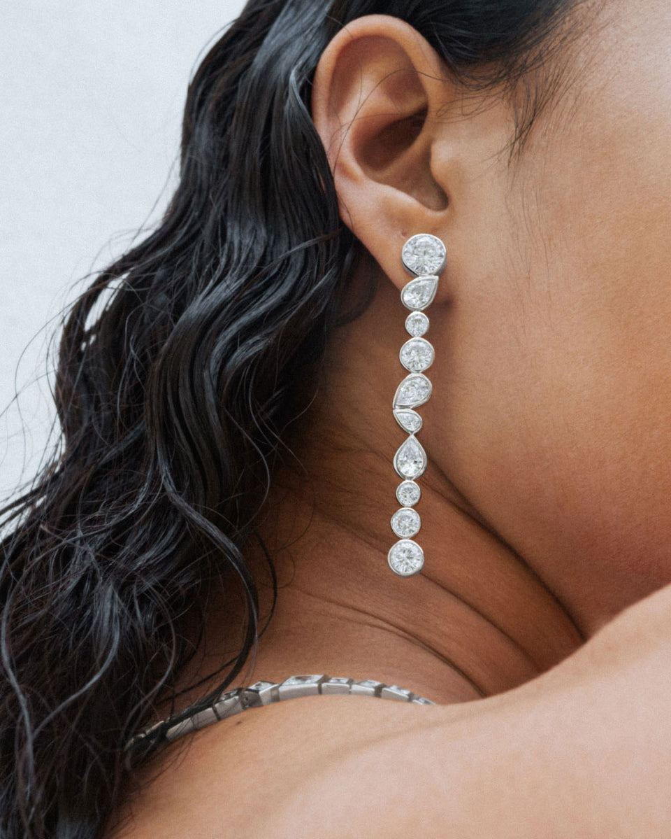 Dare - Zirconia and Recycled Silver Earrings