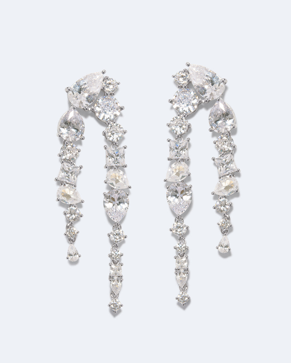 Corus - Zirconia and Recycled Silver Earrings