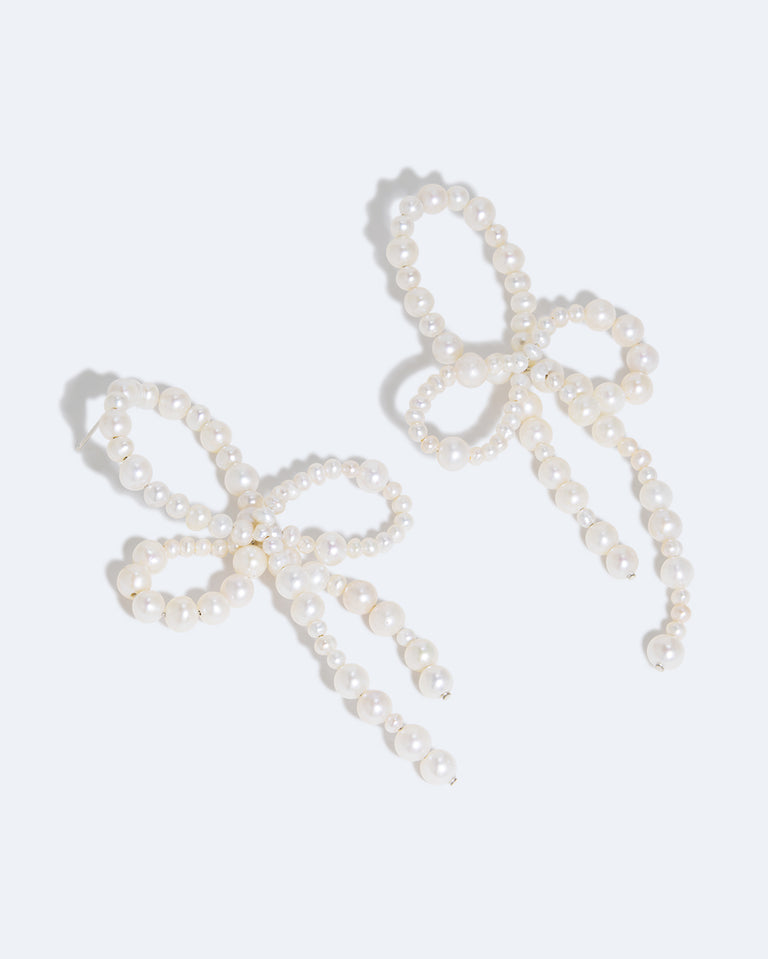 Boucles d'oreilles « Whopping Great » avec perles et argent recyclé