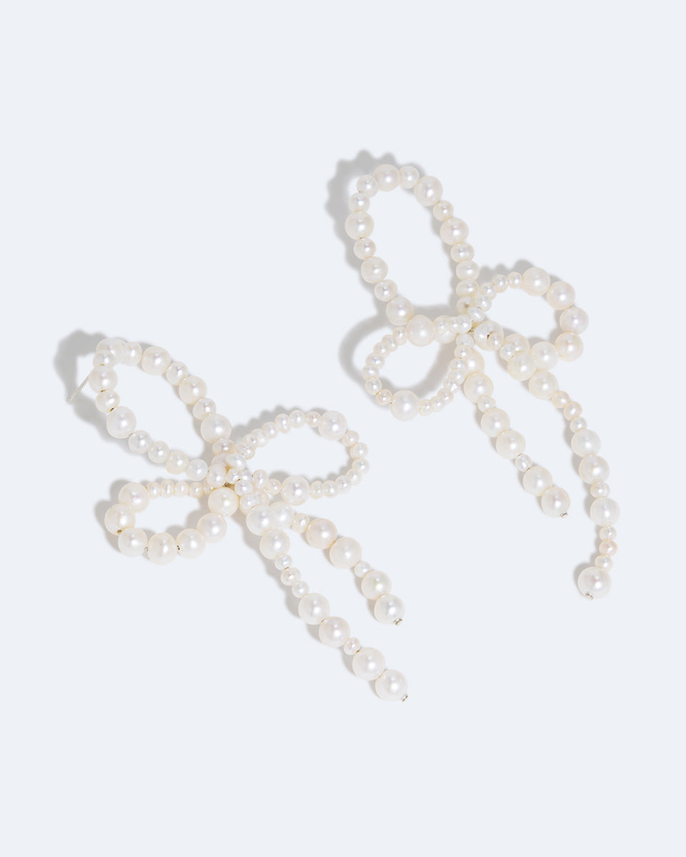 Boucles d'oreilles « Whopping Great » avec perles et argent recyclé