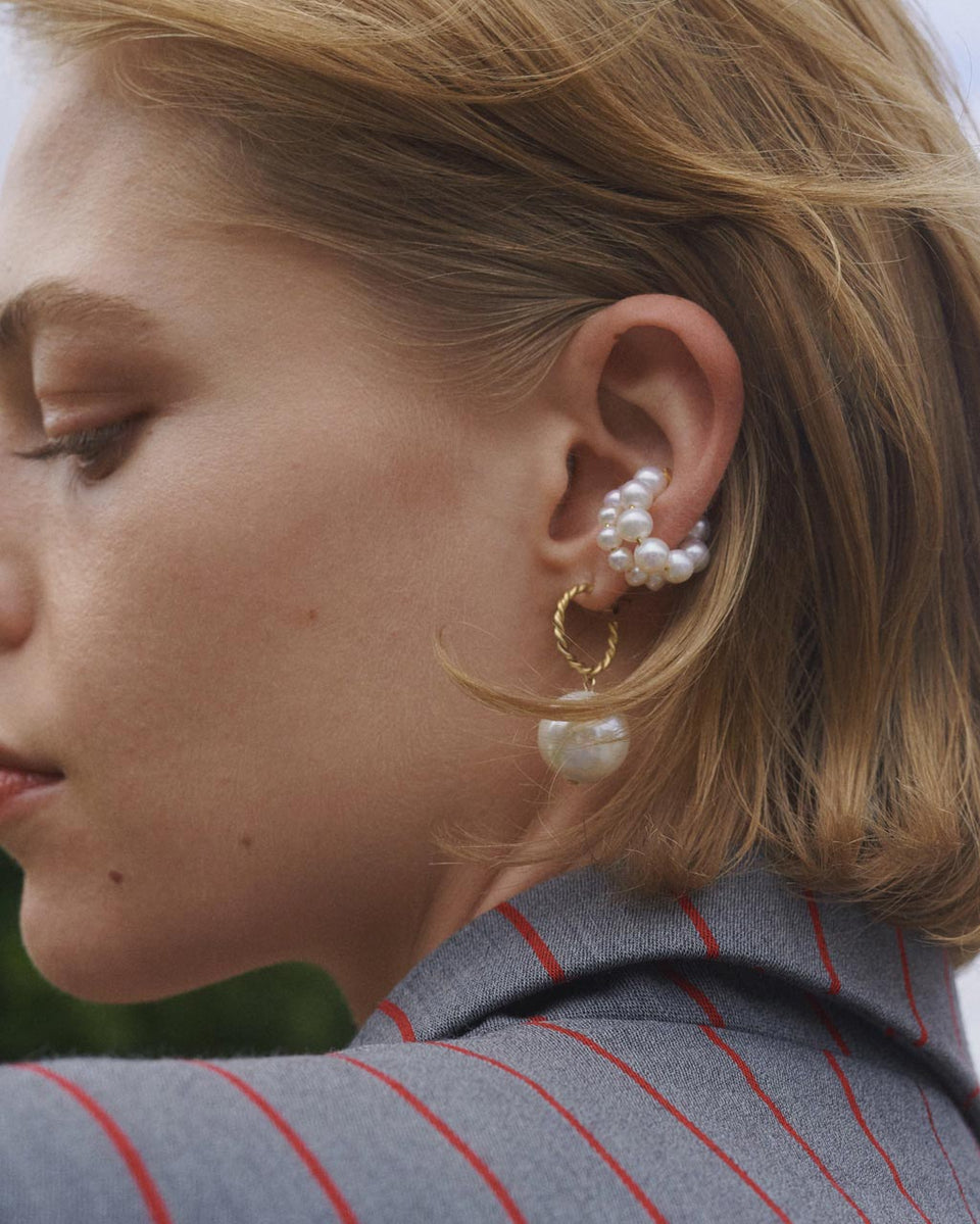 Granny Smith - Boucles d'oreilles en nacre et vermeil d'or recyclé