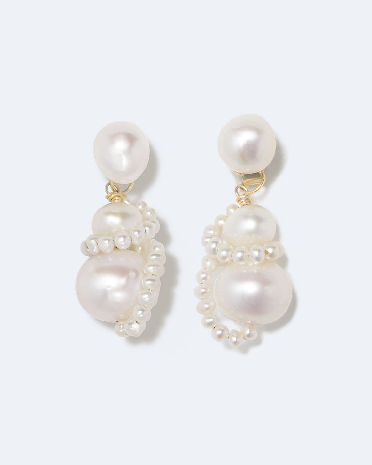 Our Last Night in Dover - Pearl and Recycled Gold Vermeil Earrings