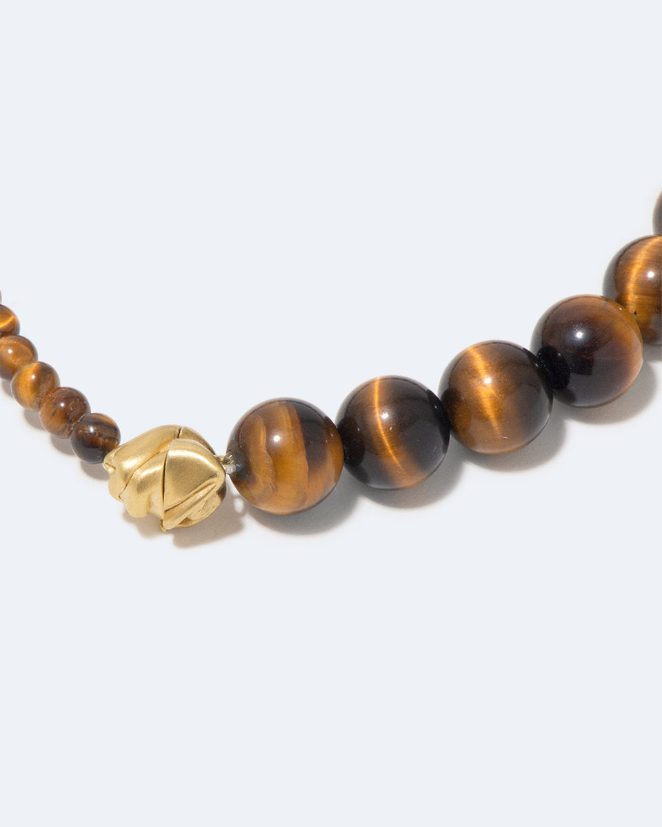Tidelands - Bracelet œil de tigre et vermeil en or recyclé