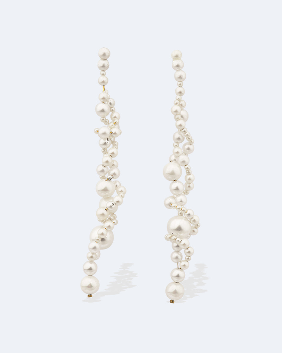 Running for the Hills - Pearl and Recycled Gold Vermeil Earrings