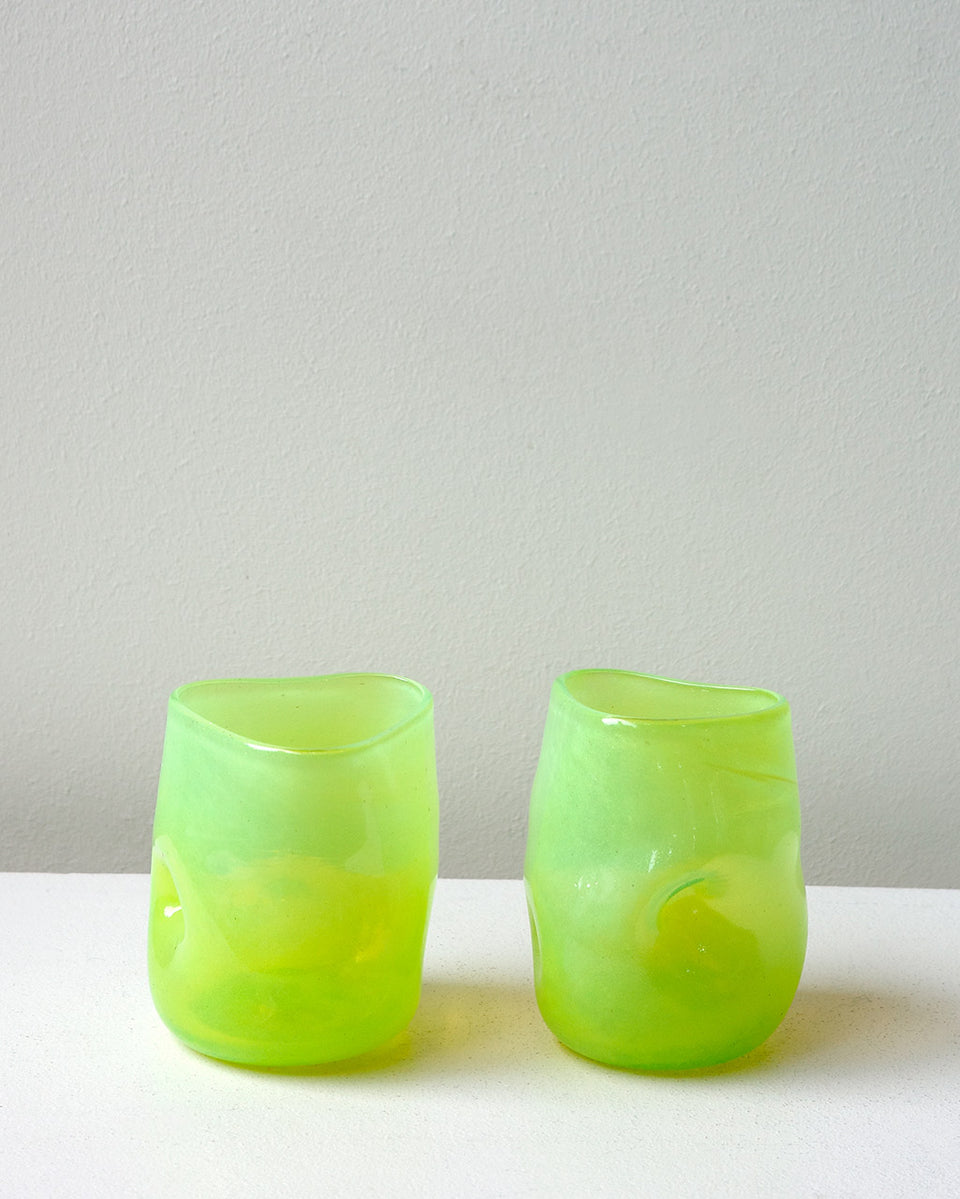 Thaw - Recycled Glass Tumbler in Acid Green
