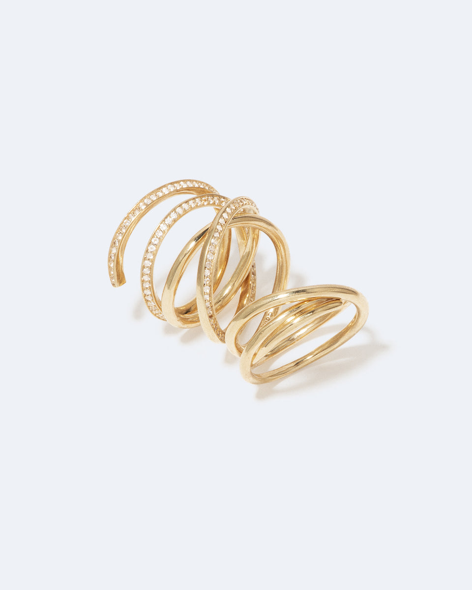 À contre-courant - Bague en topaze blanche et vermeil