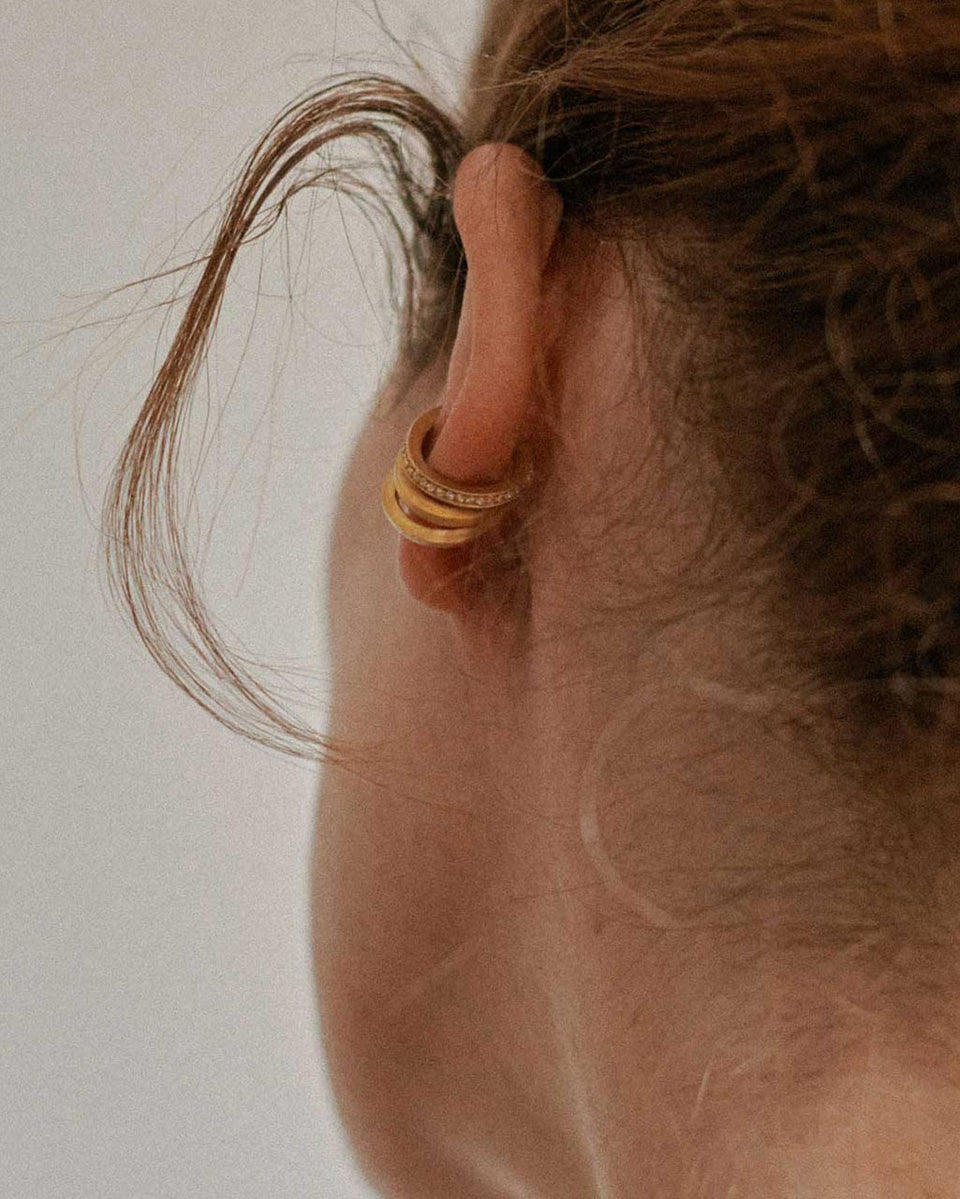 We Dare You to Trespass - White Topaz and Gold Vermeil Ear Cuff
