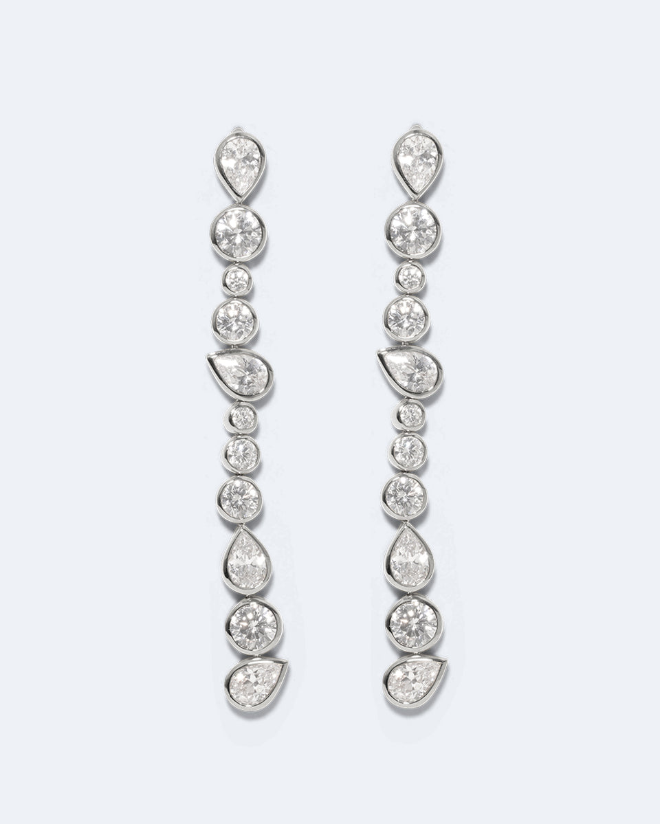 Glitch - Zirconia and Recycled Silver Earrings