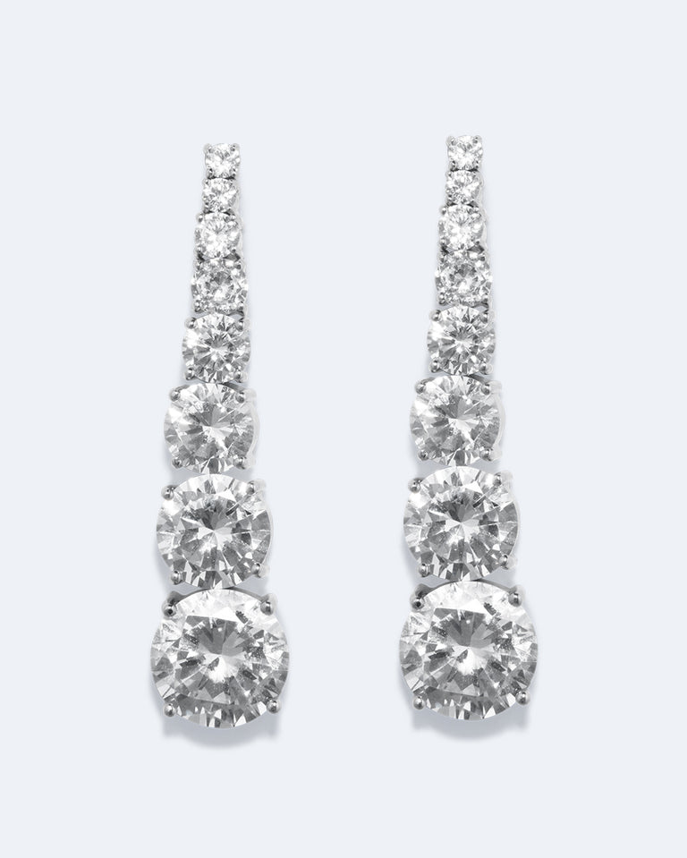 Z10 - Boucles d'oreilles en oxyde de zirconium et argent sterling