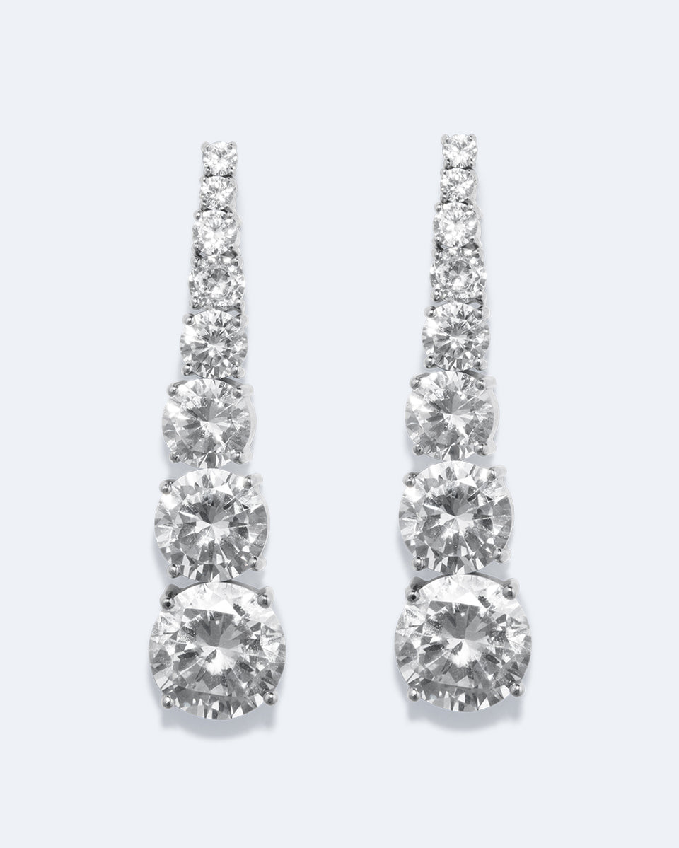 Z10 - Boucles d'oreilles en oxyde de zirconium et argent sterling