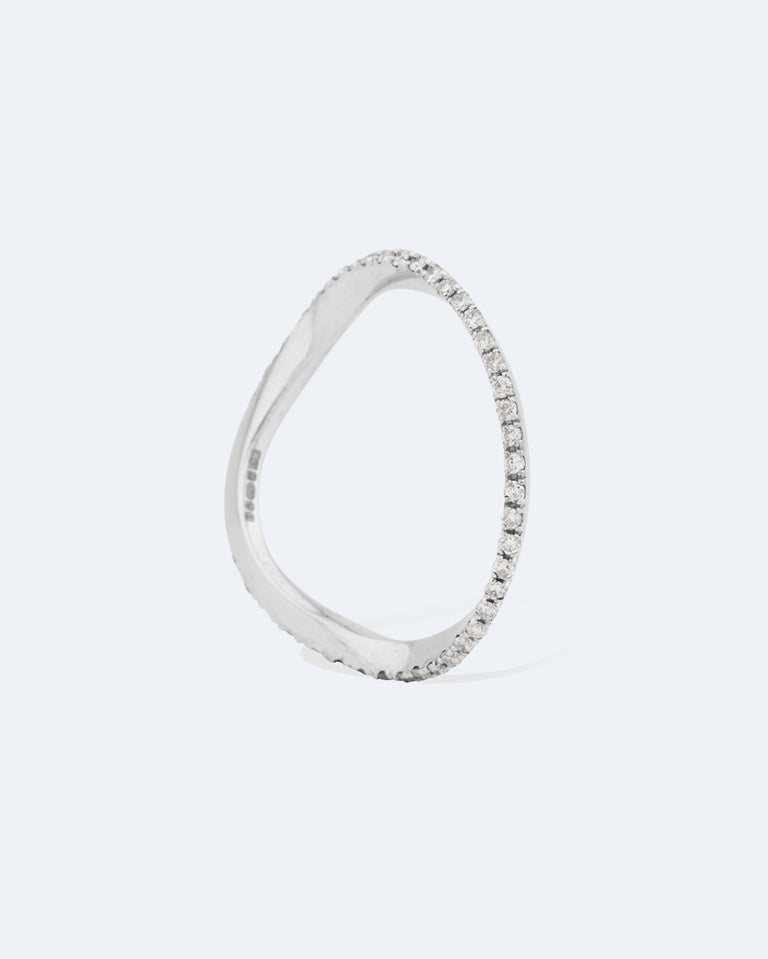 Vagues Sauvages - Bague en Or Blanc 18 Carats et Diamants