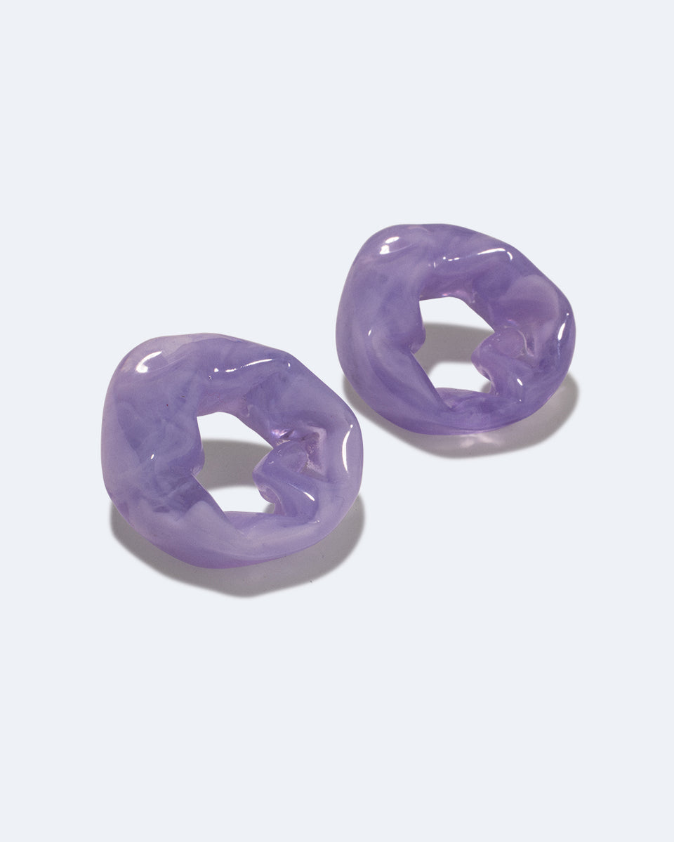 Scrunch - Lilac Bio Resin and Recycled Gold Vermeil Earrings