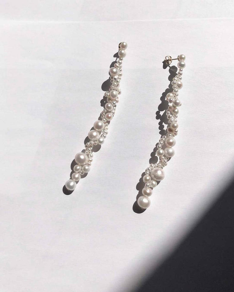 Running for the Hills - Pearl and Recycled Gold Vermeil Earrings