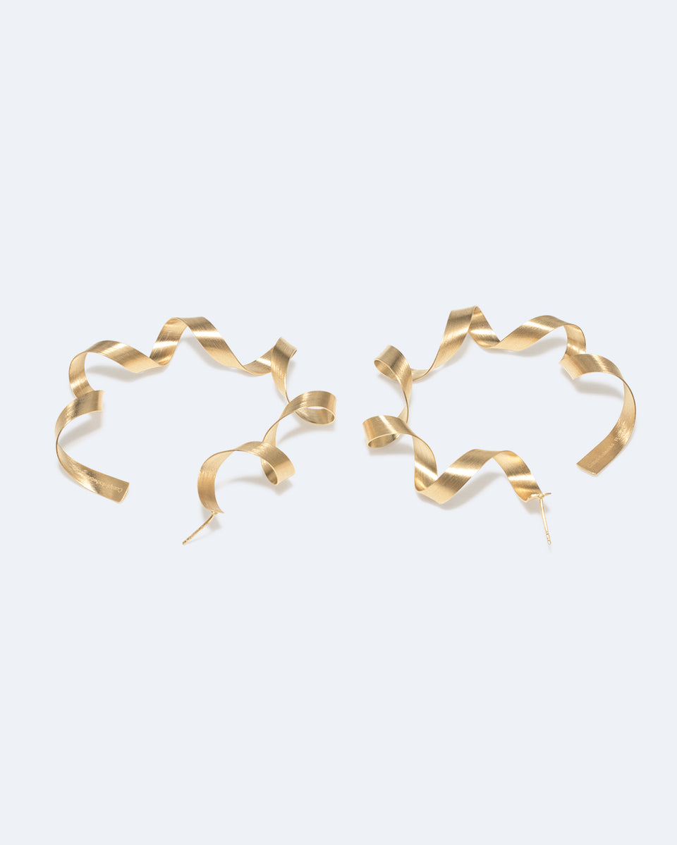 This is What Happens When the Paper Shredder Malfunctions - Gold Vermeil Earrings