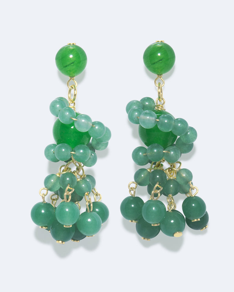 The Aftertaste of a Dream - Green Quartz and Recycled Gold Vermeil Earrings.