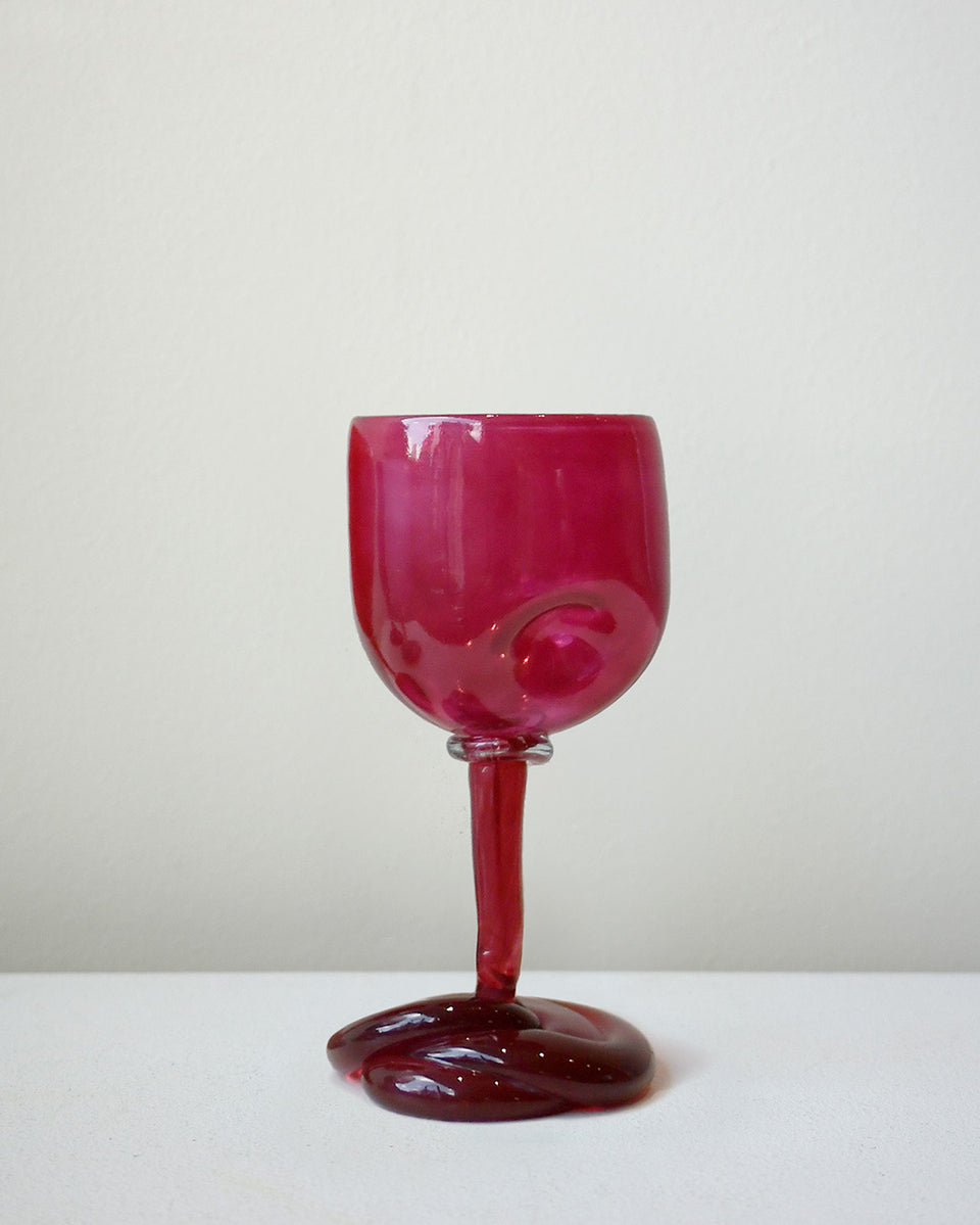 Thaw - Recycled Wine Glass in Magenta