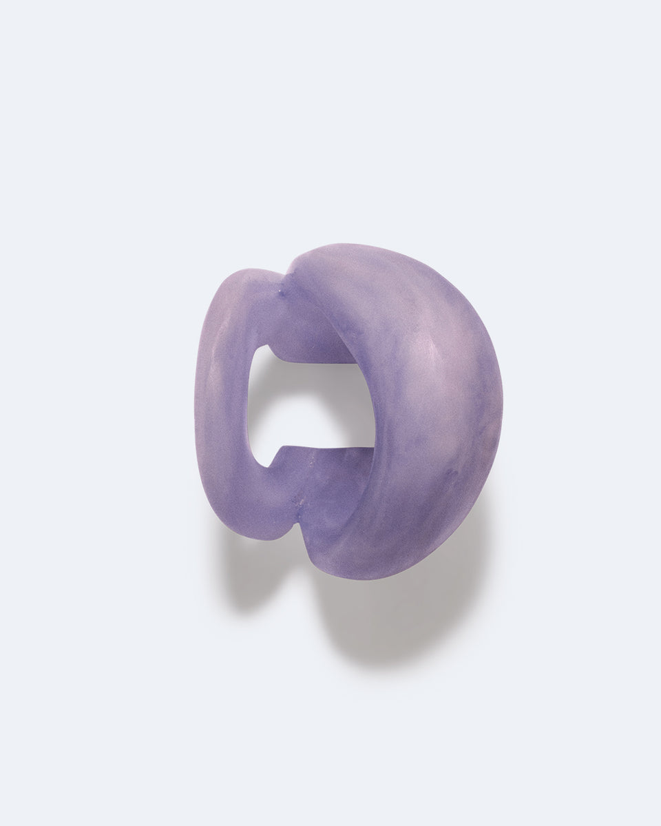 Somewhere Between Fine and Not Fine - Lilac Bio Resin and Gold Vermeil Ear Cuff