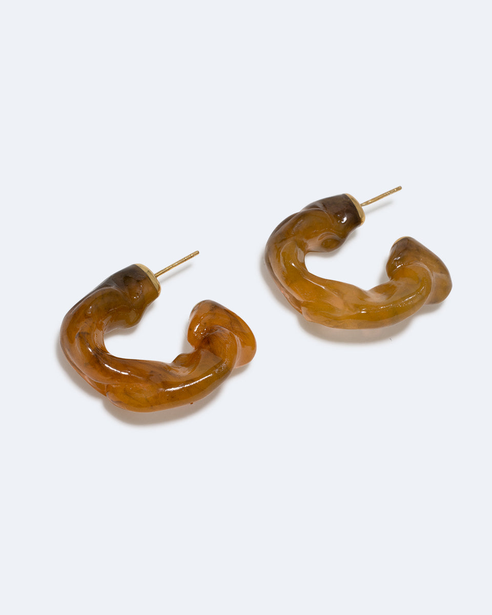 Ruffle - Tortoise Shell Bio Resin and Recycled Gold Vermeil Earrings