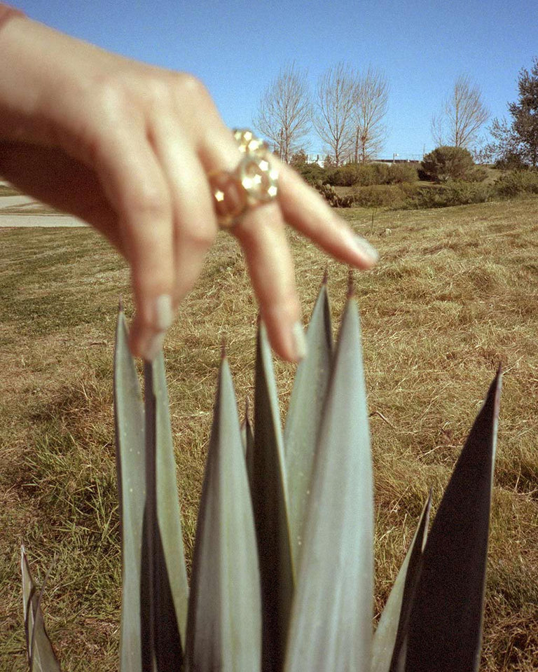 Traces - White Topaz and Recycled Gold Vermeil Ring