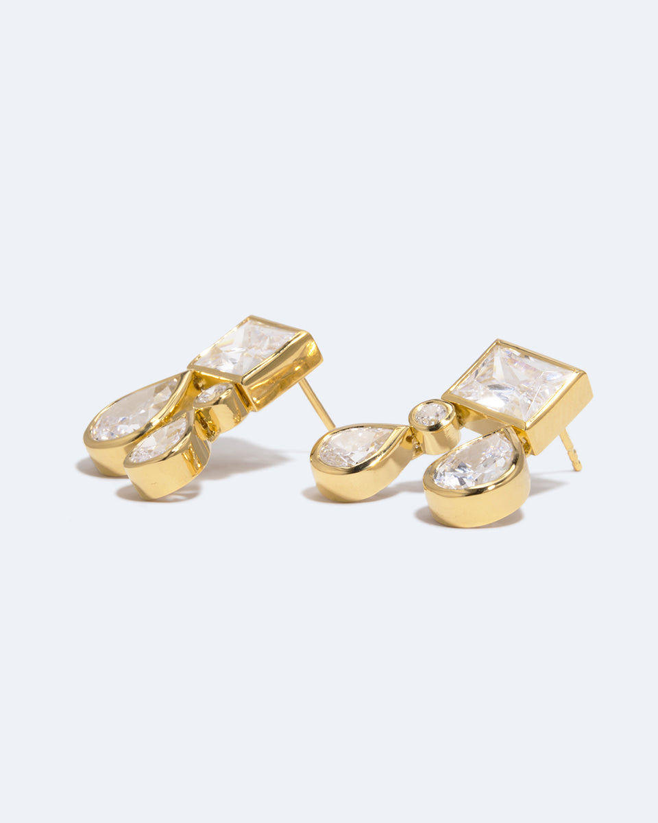 A Reasonable Amount of Chaos - Zirconia and Recycled Gold Vermeil Earrings