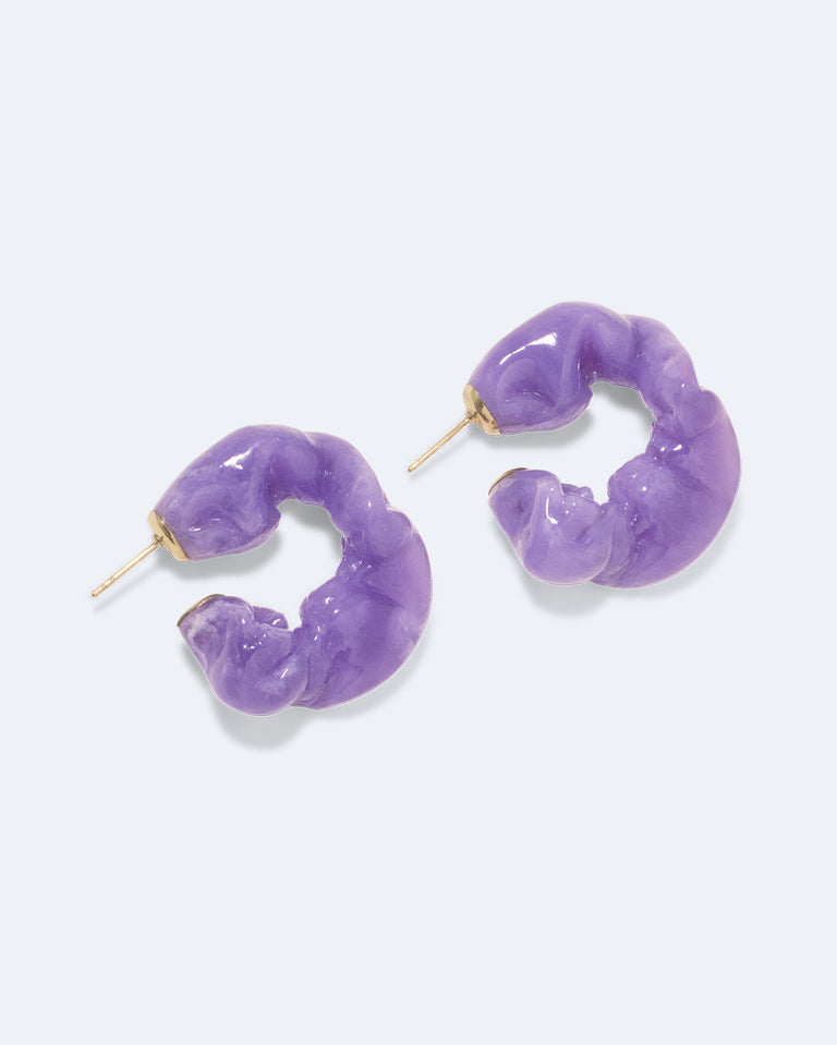 Ruffle - Lilac Bio Resin and Recycled Gold Vermeil Earrings