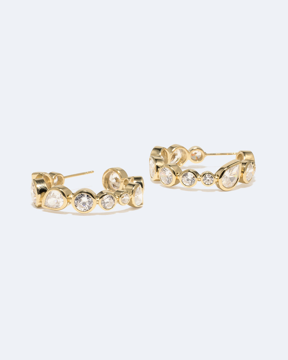A Few Good Anti‐Heroes - Cubic Zirconia and Gold Vermeil Earrings